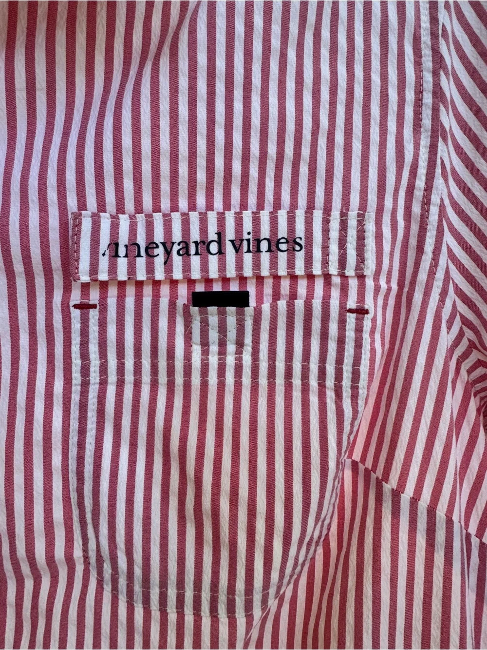 Vineyard Vines Red & White Striped Harbor Shirt Cover Up